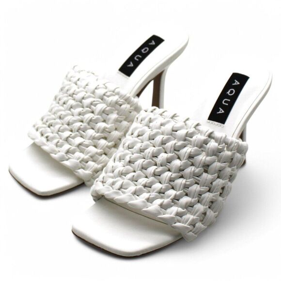 Aqua Womens Katy Faux Leather Slip on Mules - Picture 5 of 9